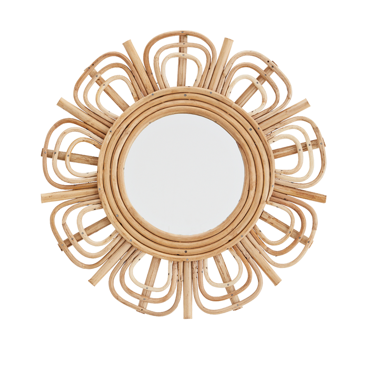 Bamboo Round Mirror