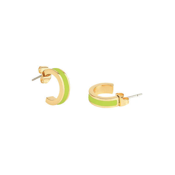 BANGLE Small lacquer thin hoop earrings - Green Flash