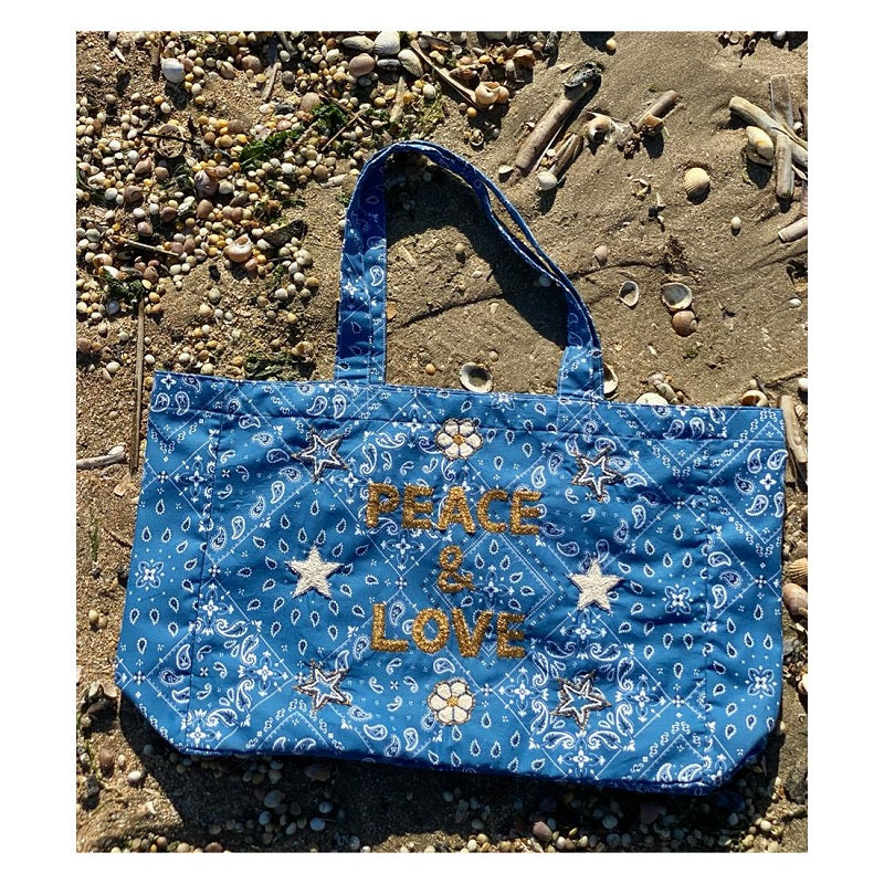 Kossiwa bag embroidered PEACE AND LOVE
