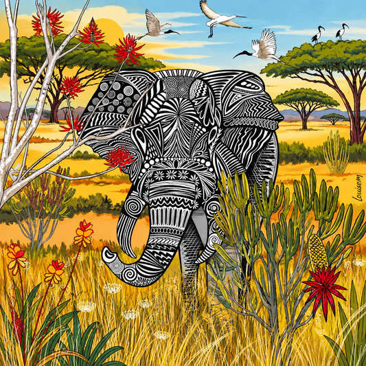 Elephant, king of the Savanah - LouiseM Creation