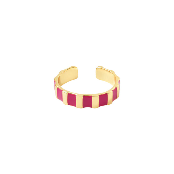 INES Lacquer adjustable thin ring - Raspberry