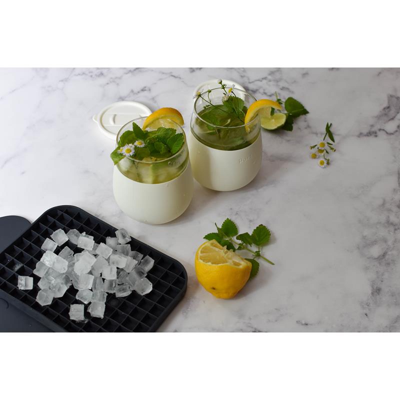 W&P Pebble Ice Tray, Makes 100+ Mini Ice Cubes, Dishwasher Safe, BPA Free,  Easy Release Silicone Tray with Protective Lid for Mojitos, Mint Juleps and