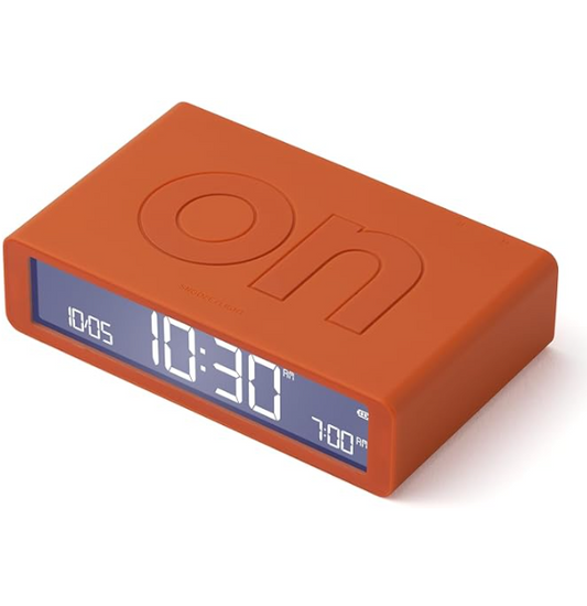 LEXON FLIP CLASSIC LCD ALARM CLOCK - ORANGE