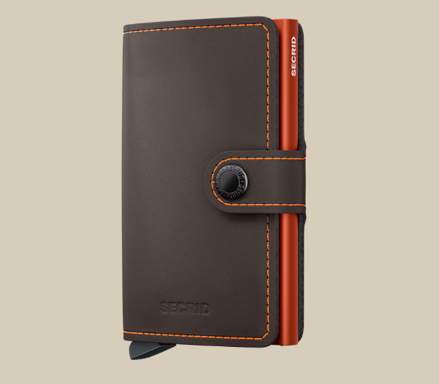 SECRID MINIWALLET MATTE TRUFFLE & ORANGE