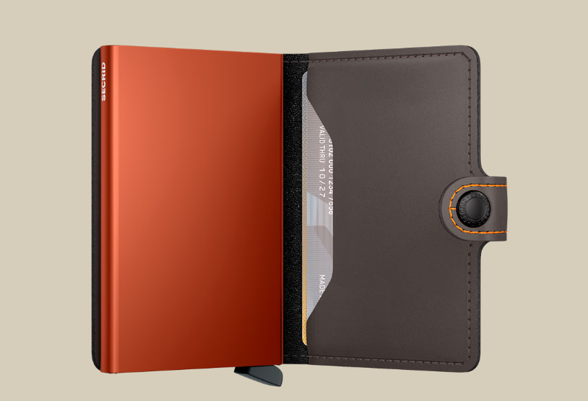SECRID MINIWALLET MATTE TRUFFLE & ORANGE