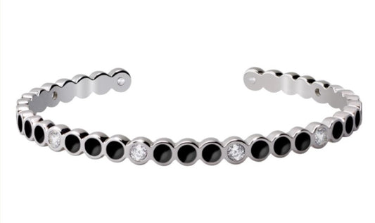 Lumi Bangle - Black and Zircons
