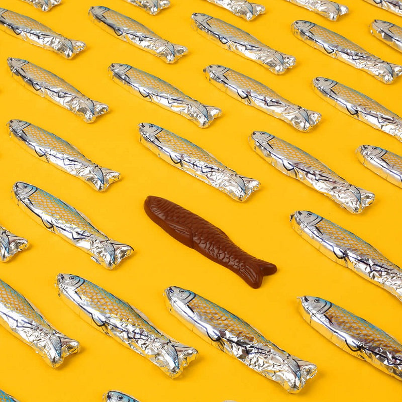 Small Bag of 4 milk chocolate sardines 40g
