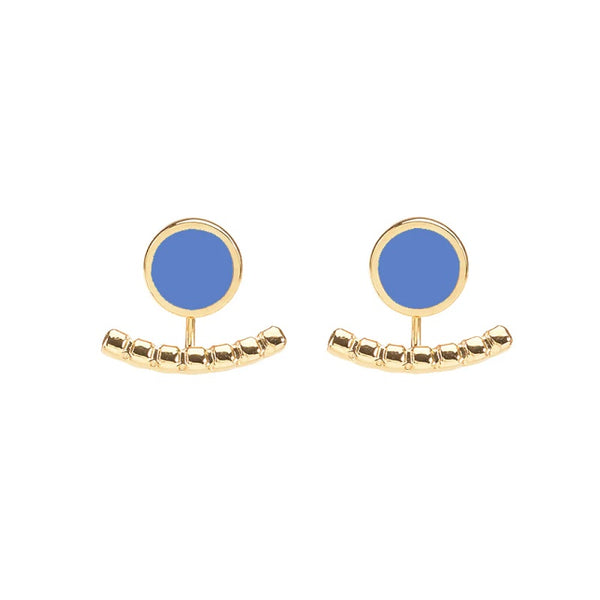 COMETE Two parts earrings in lacquer - Mykonos blue