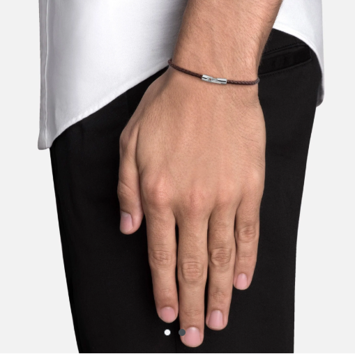 Cruz Leather Bracelet in Sterling Silver M