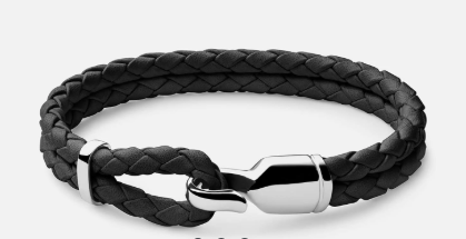 Single Trice bracelet in black Sterling Silver L