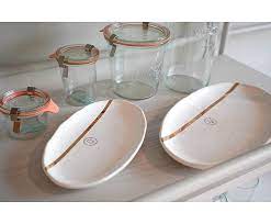 White & Gold Plate Set of 2