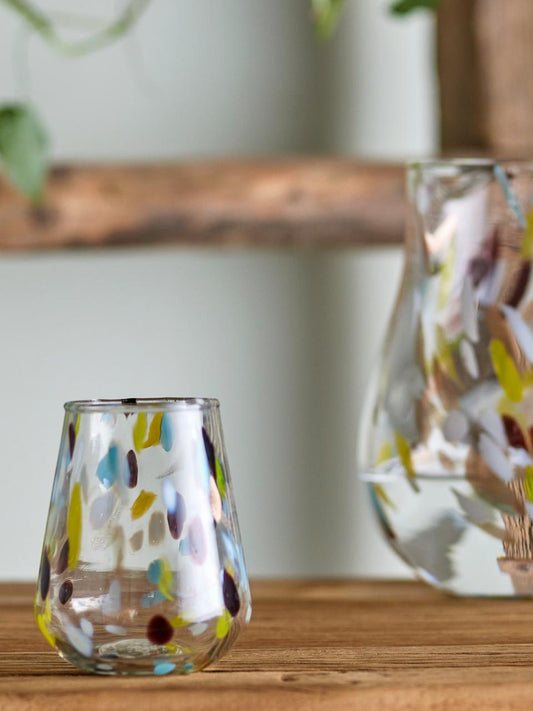 Kenji Drinking Glass Yellow Recycled Glass