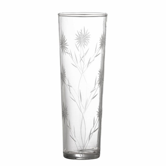 Aki Drinking Glass Clear Recycled Glass Embossed pattern