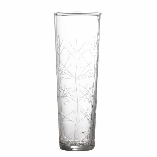 Aki Drinking Glass Clear Recycled Glass Frosted Pattern