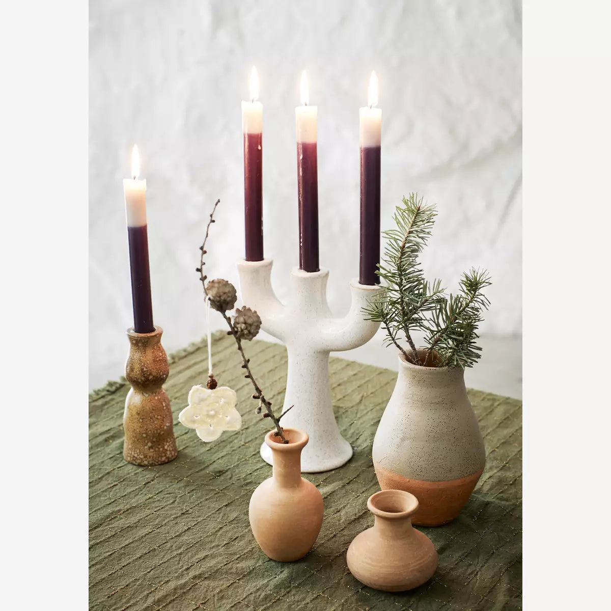 Green checked table cloth