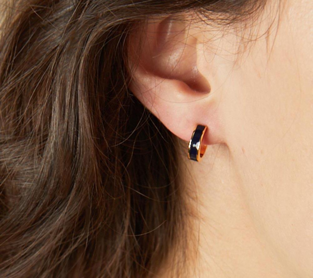 HOOP EARRING NIGHT BLUE