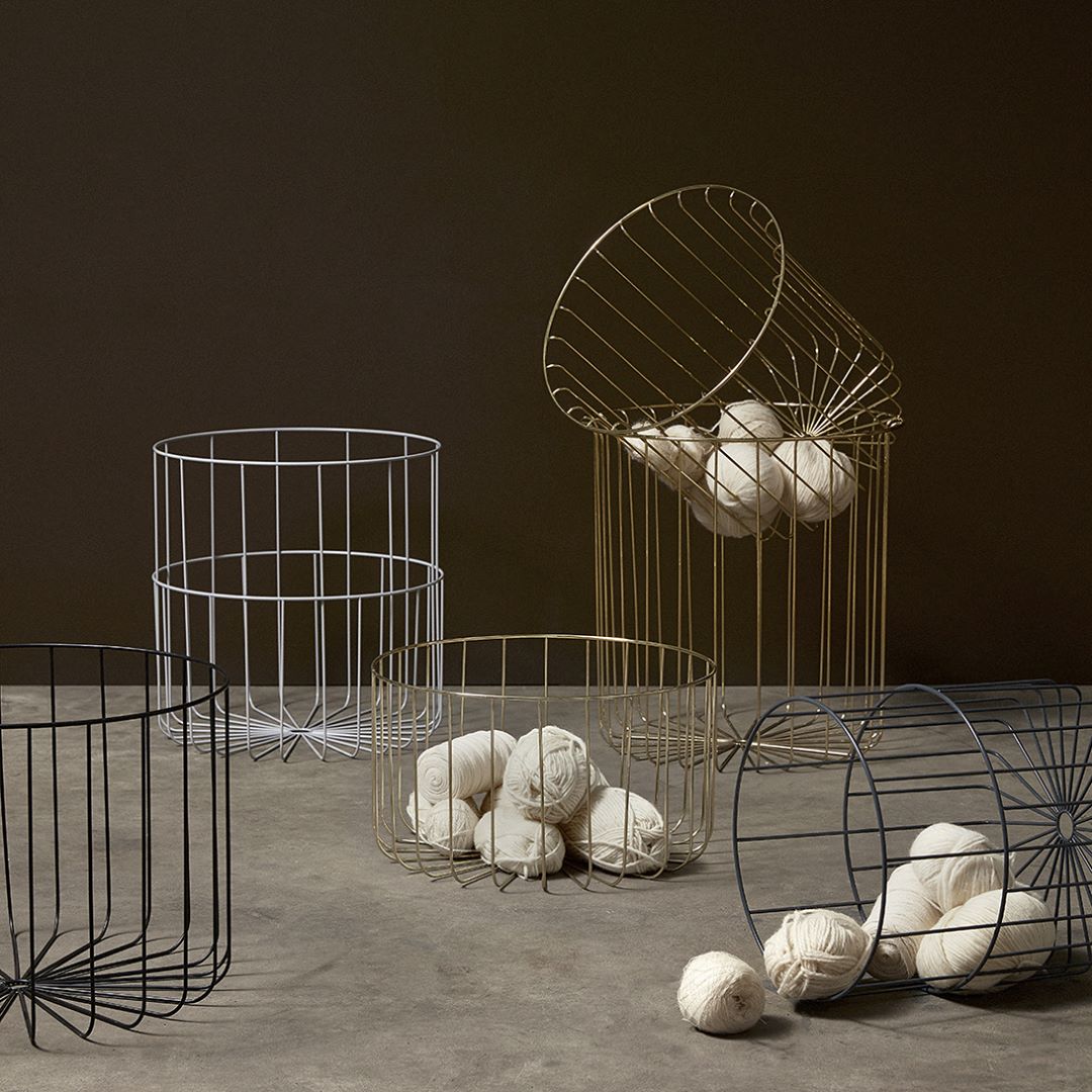 Maison Marcel Brass Wire Basket M Hubsch