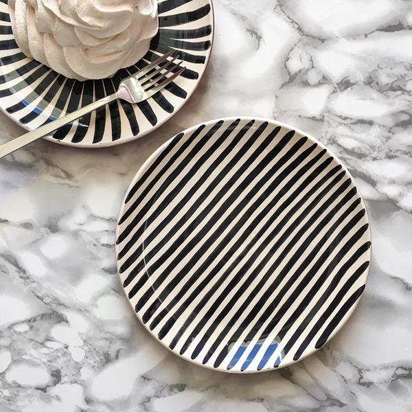 Maison Marcel Casa Cubista Stripes Small Plate Black