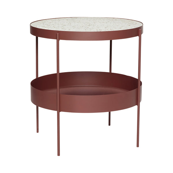 Maison Marcel Hubsch Red & Terrazzo Metal Side Table
