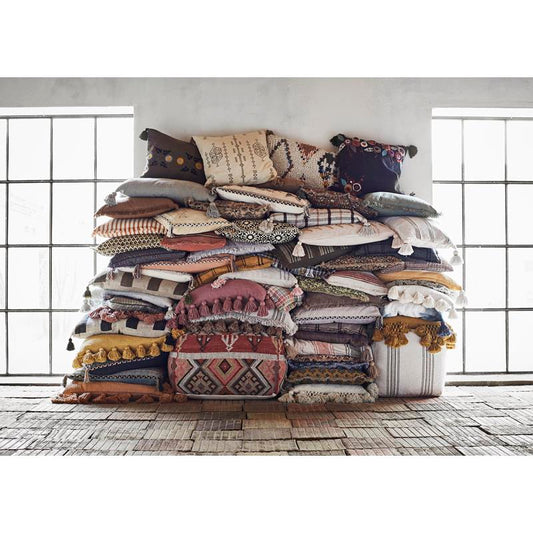 Embroidery olive cushion