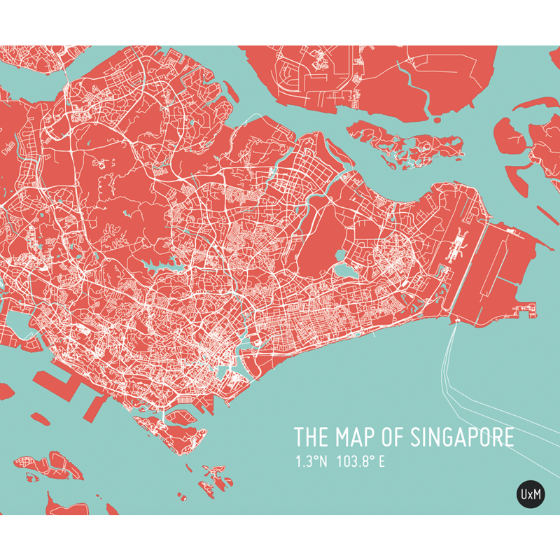 Singapore Map Red