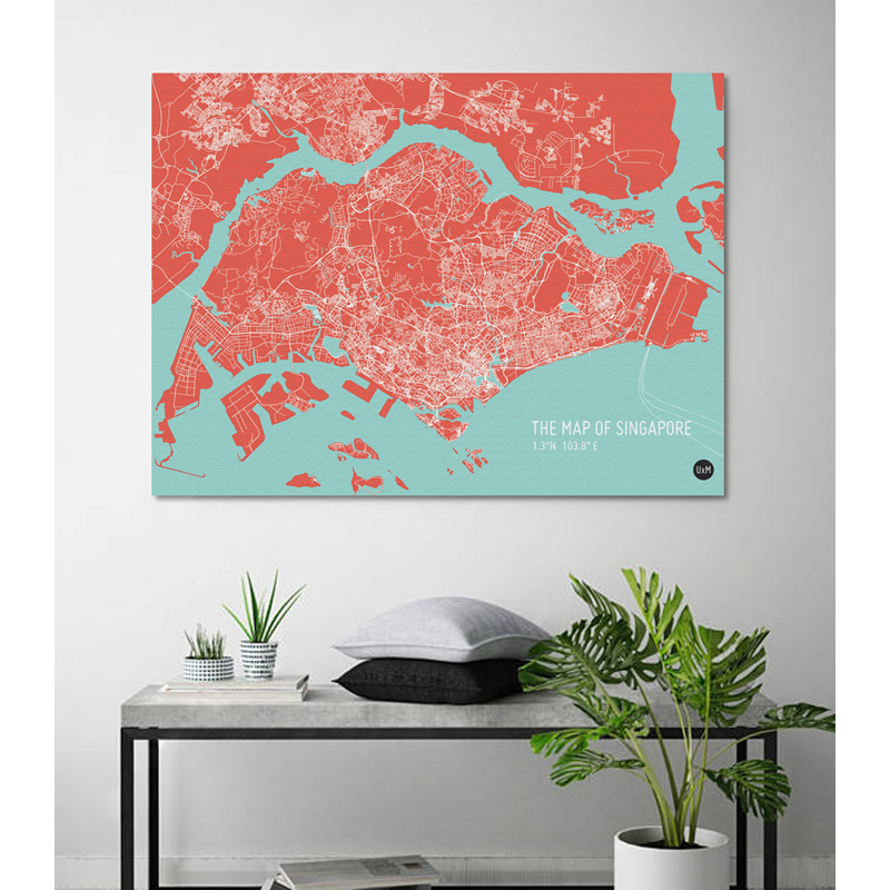 Singapore Map Red