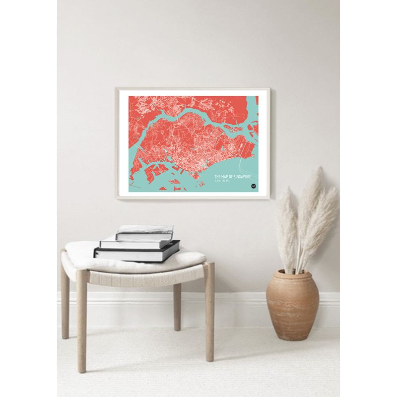 Singapore Map Red
