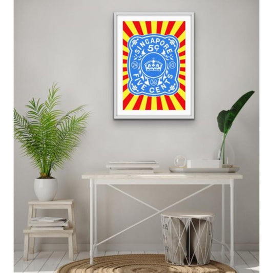 Blue Painting Gabriel Dufourcq With Frame