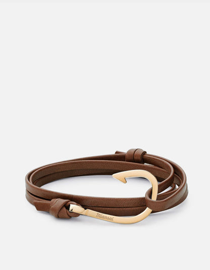 Miansai Hook Leather Gold Brown