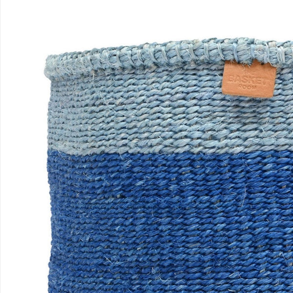 TOFAUTI:Two Blue Duo Colour Block Woven Basket