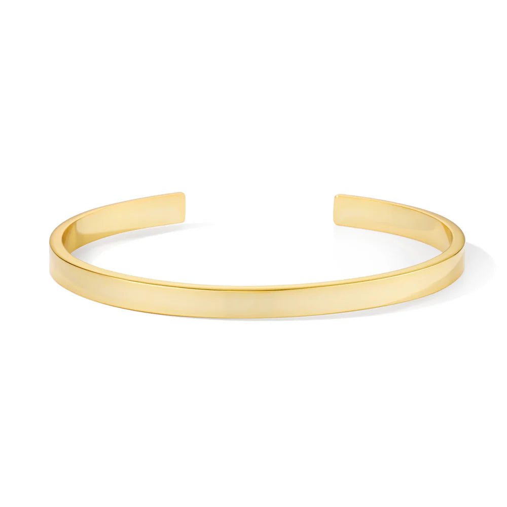BANGLE - lacquer adjustable thin cuff bangle in gilded brass. Color : Light gold