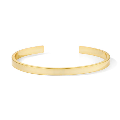 BANGLE - lacquer adjustable thin cuff bangle in gilded brass. Color : Light gold