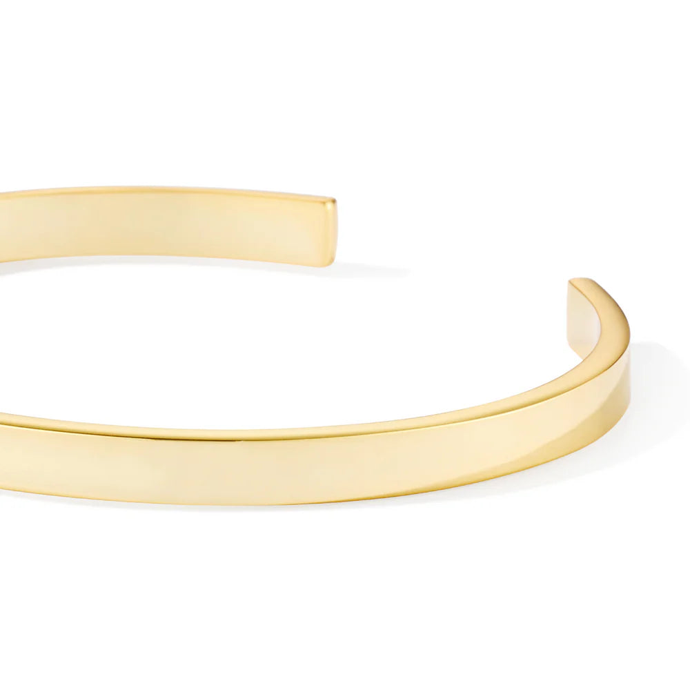 BANGLE - lacquer adjustable thin cuff bangle in gilded brass. Color : Light gold