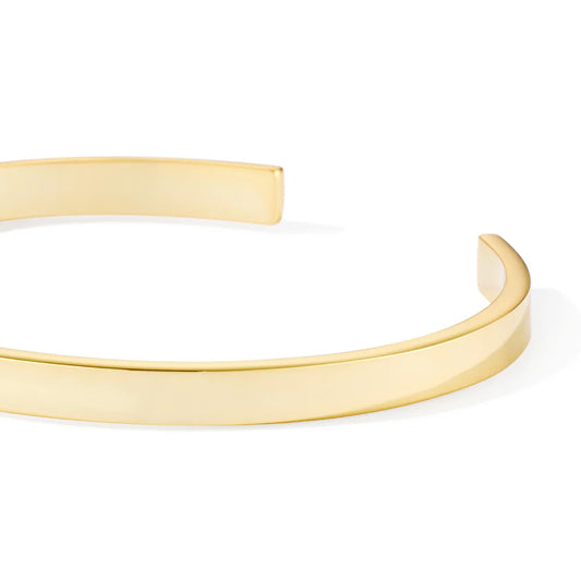 BANGLE - lacquer adjustable thin cuff bangle in gilded brass. Color : Light gold