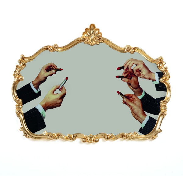 MIRROR WITH PU AND MDF FRAME "TOILETPAPER BAROQUE MIRROR" Cm.120X7X90