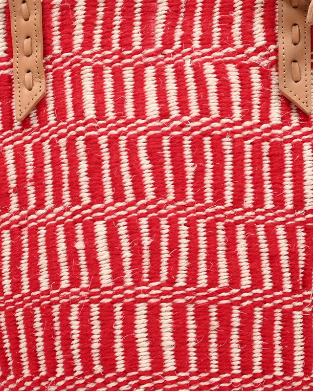CHIMBA: Hot Red Wool and Sisal Tote Bag