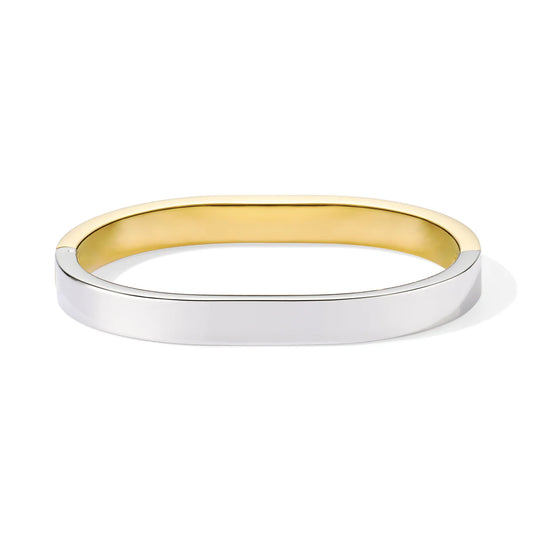 SATURNE - Claps bracelet in PVD steel gold and rhodium. Color : Light gold & Rhodium