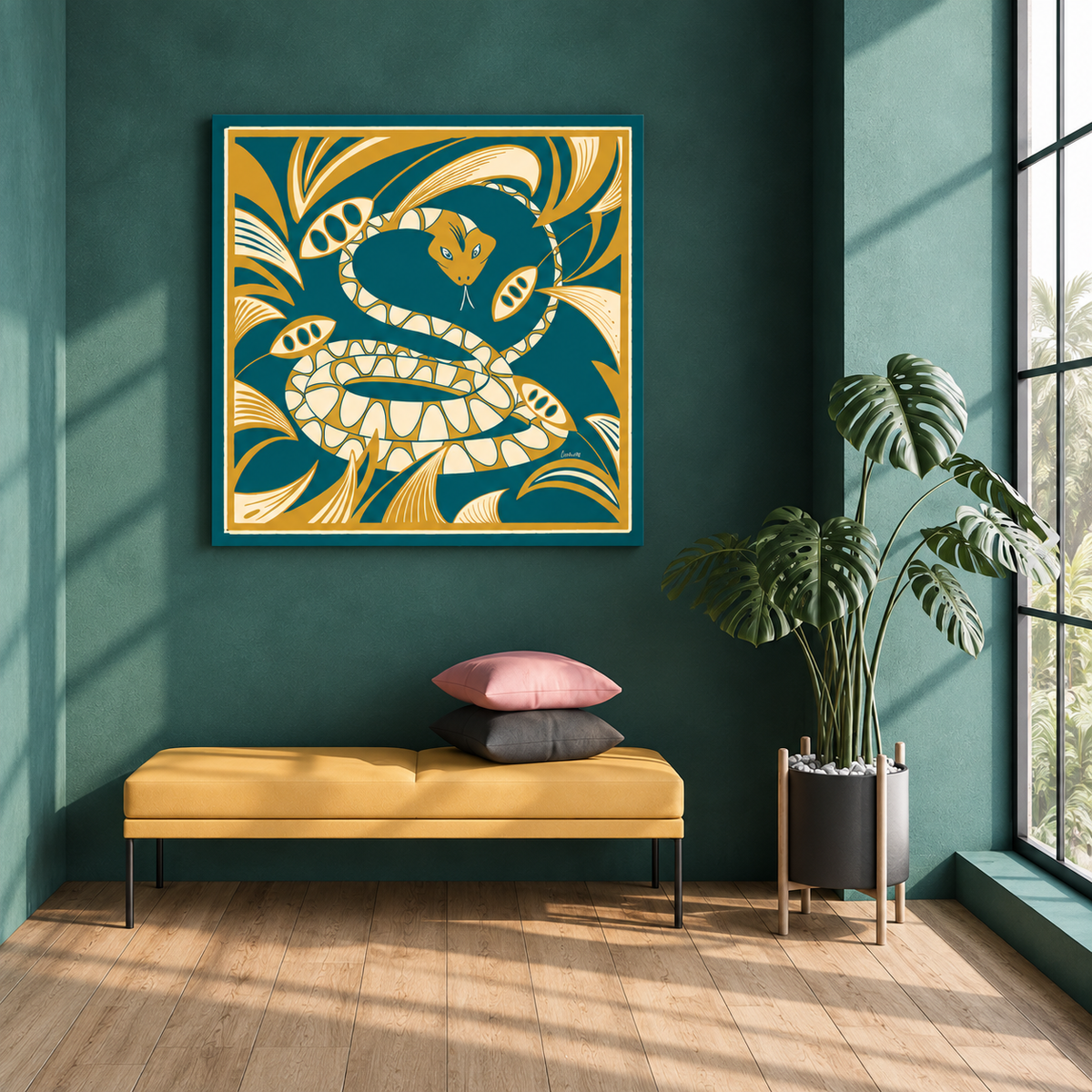 The blue Snake - Chinese Zodiac Art Print | LouiseM Creation
