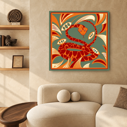 The Red Snake – Chinese Zodiac Art Print | LouiseM Creation