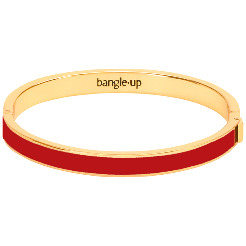 BANGLE Color-block lacquer clasp bracelet - Salsa Red