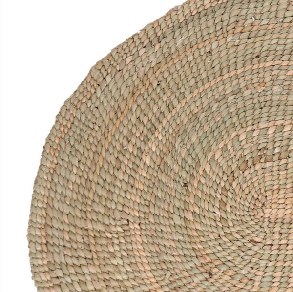 DUFU:Oval Natural Woven Milulu Mat