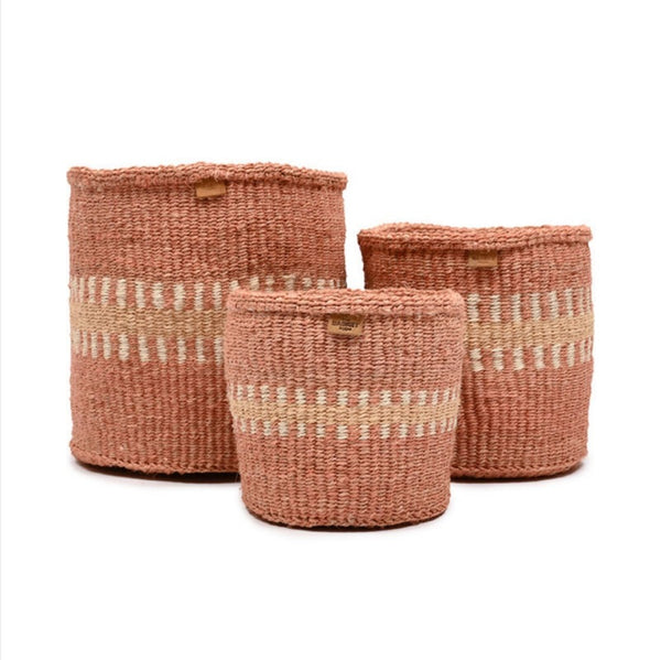 HURU:Sand Stripe Woven Storage Basket