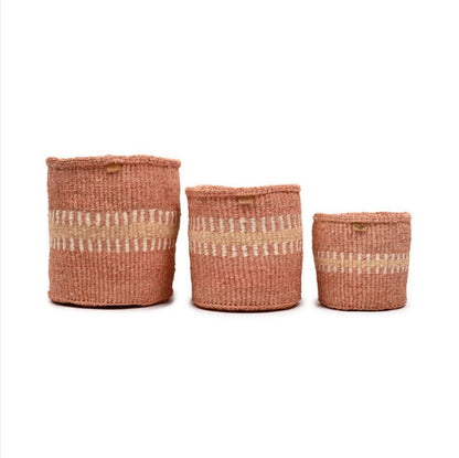 HURU:Sand Stripe Woven Storage Basket