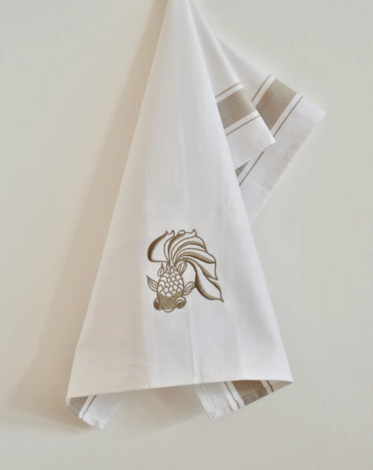 ZEST of Asia Tea towel with Golden Goldfish