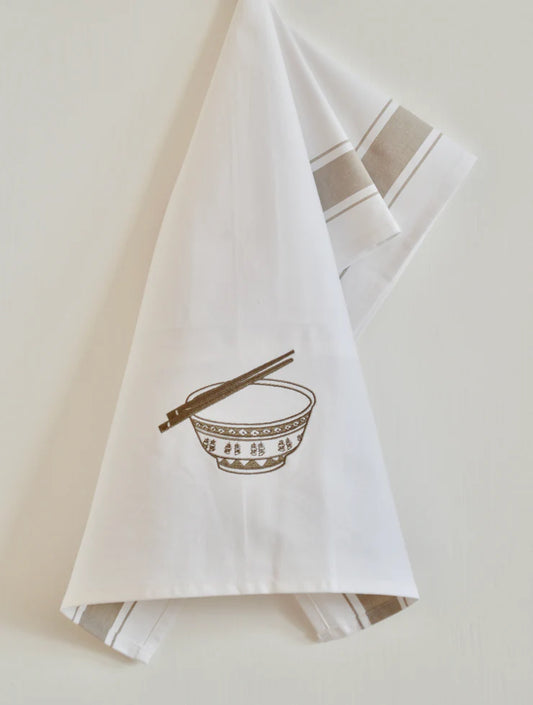 ZEST of Asia Tea towel with Golden Rice Bowl