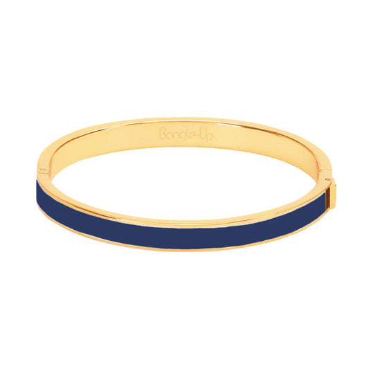 BANGLE - lacquer clasp bracelet in gilded metal. Color : Night blue