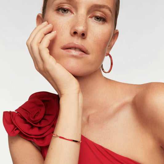 LILY lacquer bracelet with drop clasp in gilded brass