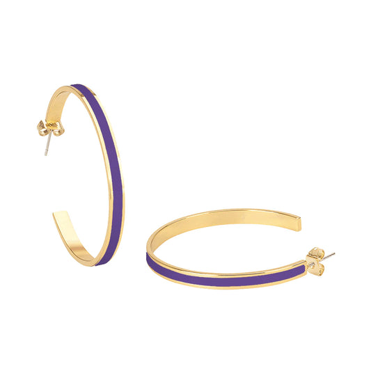 BANGLE lacquer thin hoop earrings
