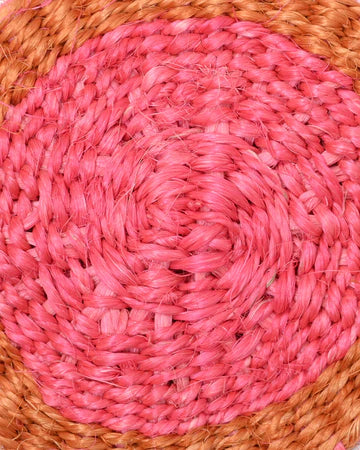 ZUBERI:Hot Pink & Orange Woven Coaster