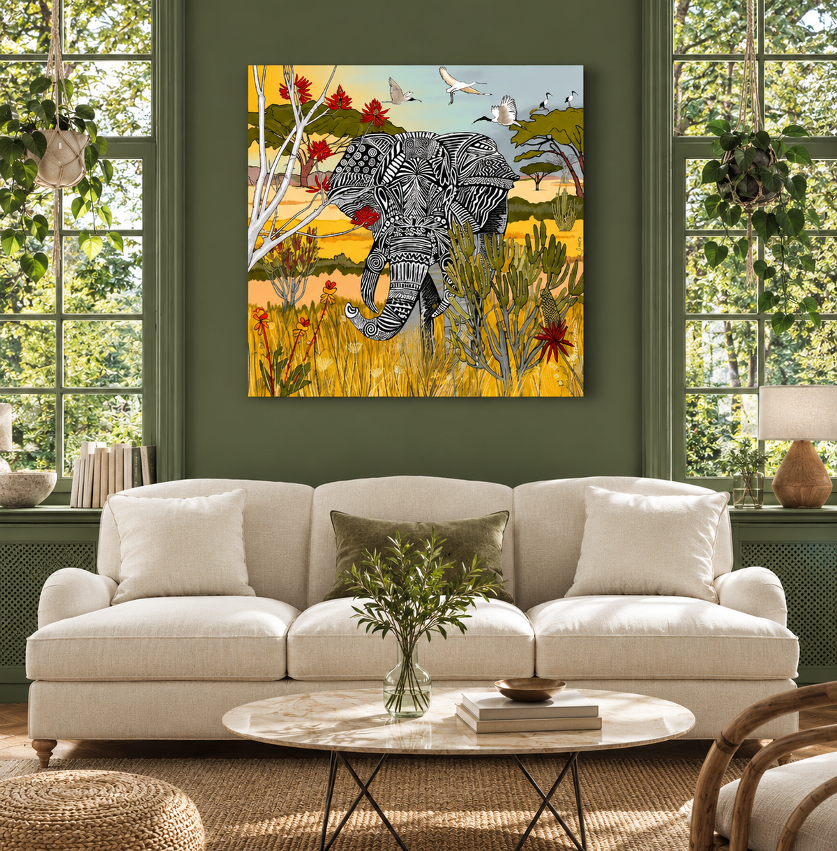 Elephant, king of the Savanah - LouiseM Creation